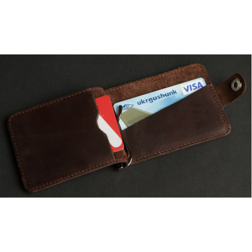 Portfel męski skórzany banknotówka brązowy Shvigel 13786