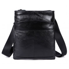 Skórzana męska torebka czarna Vintage 14850