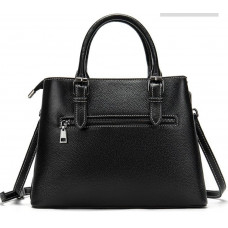 Класична жіноча сумка в шкірі флотар Vintage 14861 Чорна