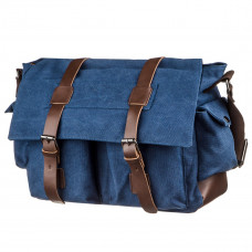 Tekstylna torba na ramię Vintage 20148 Granatowa