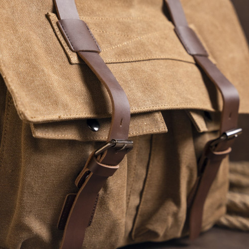 Tekstylna torba na ramię Vintage 20150 Brązowa
