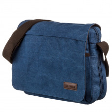 Tekstylna torba na laptopa na ramię granatowа Vintage 20189