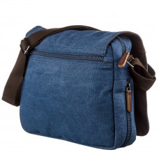 Tekstylna torba na laptopa na ramię granatowа Vintage 20189