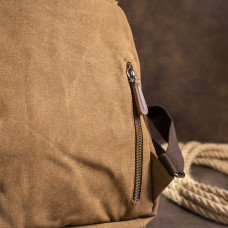 Kompaktowy damski plecak tekstylny brązowy Vintage 20196