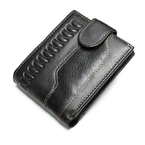 Wytłaczany portfel męski 20234 Vintage Czarny