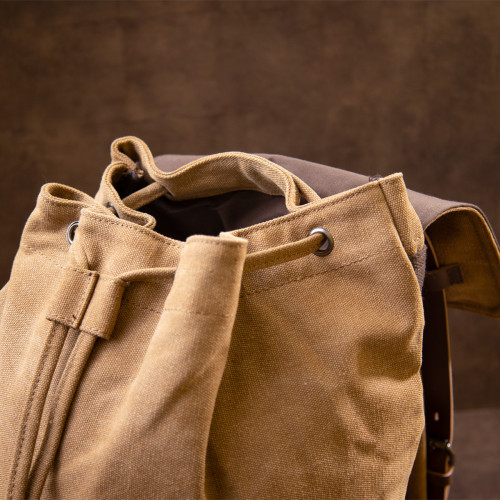Plecak turystyczny tekstylny unisex brązowy Vintage 20610