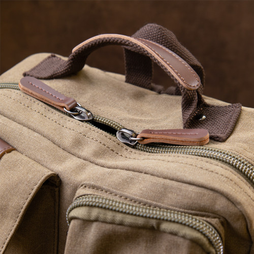 Plecak tekstylny podróżny unisex oliwkowy Vintage 20620