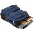 Plecak tekstylny podróżny unisex granatowy Vintage 20621