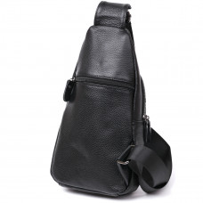 Stylowa skórzana męska torba na ramię czarna Vintage 20672