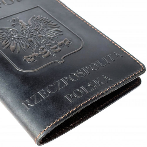 Okładka na paszport Polska skórzana brązowa Shvigel 30000