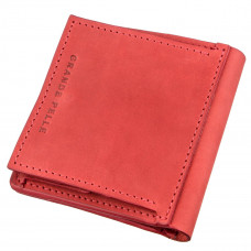 Яскраве шкіряне портмоне унісекс з накладною монетницeю GRANDE PELLE 11224 Червоне