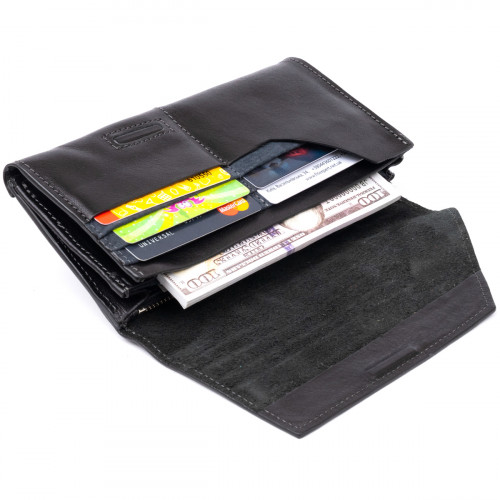 Poziomy portfel-kopertówka zapinany na magnes GRANDE PELLE 11316