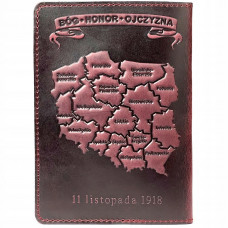Okładka na paszport Polska skórzana bordowa Shvigel 30003